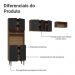 Armário de Cozinha Compacta 235cm Rustic/Preto Gourmet Madesa XC03