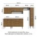 Armário de Cozinha Compacta 261 cm Rustic Emilly Madesa 09
