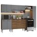 Armário de Cozinha Compacta 261 cm Rustic/Cinza Emilly Madesa 09