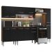 Armário de Cozinha Compacta 261 cm Rustic/Preto Emilly Madesa 09