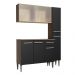 Armário de Cozinha Compacta Madesa Emilly Force com Balcão e Paneleiro - Rustic/Preto