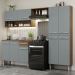 Armário de Cozinha Compacta Madesa Emilly Pop com Balcão - Rustic/Cinza