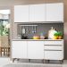 Armário de Cozinha Compacta Madesa Reims com Balcão 5 Portas 3 Gavetas - Branco