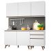 Armário de Cozinha Compacta Madesa Reims com Balcão 5 Portas 3 Gavetas - Branco