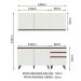 Armário de Cozinha Compacta Madesa Reims com Balcão 5 Portas 3 Gavetas - Branco