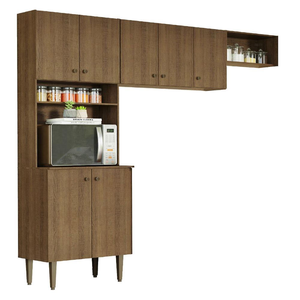 Armário de Cozinha Compacta Quiosque 235cm Rustic Gourmet Madesa 01
