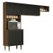Armário de Cozinha Compacta Quiosque 235cm Rustic/Preto Gourmet Madesa 01
