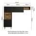 Armário de Cozinha Compacta Quiosque 235cm Rustic/Preto Gourmet Madesa 01