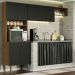 Armário de Cozinha Compacta Quiosque 235cm Rustic/Preto Gourmet Madesa XA