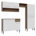 Armário de Cozinha Compacta Rustic/Branco Emilly Pop Madesa XA