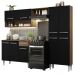 Armário de Cozinha Compacta Rustic/Preto Emilly Pop Madesa XA