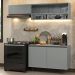 Armário de Cozinha Compacta Suspenso 200cm Cinza Nice Madesa 08