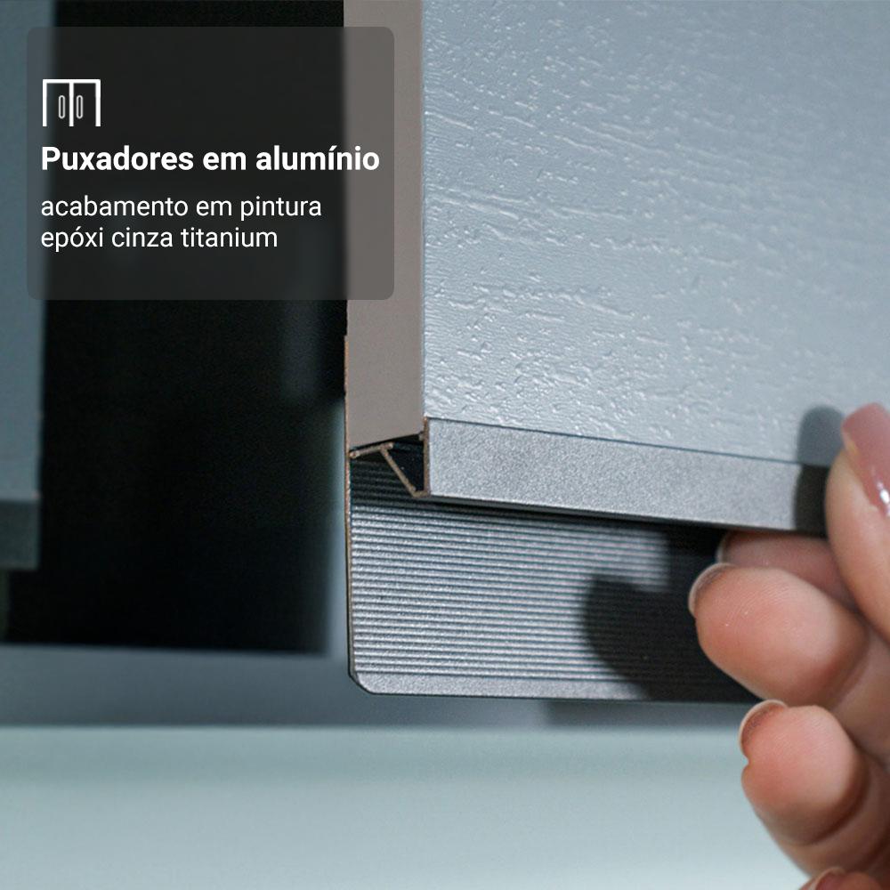 Armário de Cozinha Compacta Suspenso 200cm Cinza Nice Madesa 11