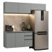 Armário de Cozinha Compacta Suspenso 200cm Cinza Nice Madesa XA05