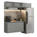 Armário de Cozinha Compacta Suspenso 200cm Cinza Nice Madesa XA07