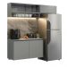 Armário de Cozinha Compacta Suspenso 200cm Cinza Nice Madesa XA08