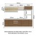 Armário de Cozinha Completa 100% MDF 250 cm Branco/Rustic/Crema Smart Madesa 02