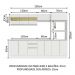 Armário de Cozinha Completa 100% MDF 250 cm Frentes Branco Smart Madesa 02