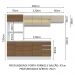 Armário de Cozinha Completa 100% MDF 250cm Branco/Rustic/Crema Smart Madesa 03