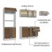 Armário de Cozinha Completa 100% MDF 250cm Branco/Rustic/Crema Smart Madesa 03