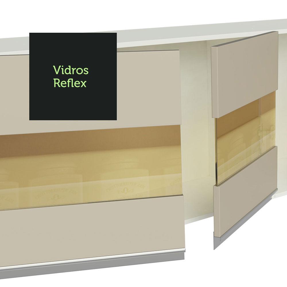 Armário de Cozinha Completa 100% MDF 250cm Branco/Rustic/Crema Smart Madesa 03