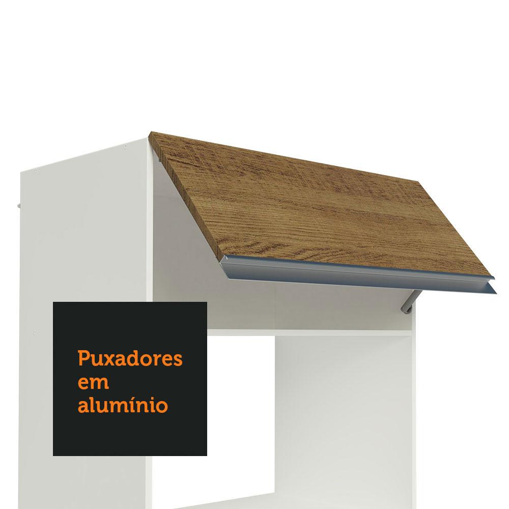 Armário de Cozinha Completa 100% MDF 250cm Branco/Rustic/Crema Smart Madesa 03