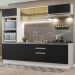 Armário de Cozinha Completa 100% MDF 270cm Branco/Preto Acordes Madesa 07