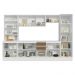 Armário de Cozinha Completa 100% MDF 290 cm Branco/Rustic/Crema Smart Madesa 01