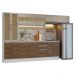 Armário de Cozinha Completa 100% MDF 300 cm Branco/Rustic/Crema Smart Madesa 04