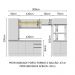 Armário de Cozinha Completa 100% MDF 300cm Branco Smart Madesa 03
