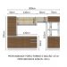 Armário de Cozinha Completa 100% MDF 300cm Branco/Rustic/Crema Smart Madesa 03