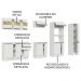 Armário de Cozinha Completa 100% MDF 300cm Frentes Branco Smart Madesa 02