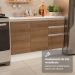 Armário de Cozinha Completa 100% MDF 310 cm Branco/Rustic/Crema Smart 01