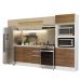 Armário de Cozinha Completa 100% MDF 310 cm Branco/Rustic/Crema Smart 01 XA