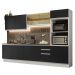 Armário de Cozinha Completa 100% MDF 310cm Branco/Preto Acordes Madesa 01