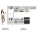 Armário de Cozinha Completa 100% MDF 330cm Branco/Preto Acordes Madesa 06