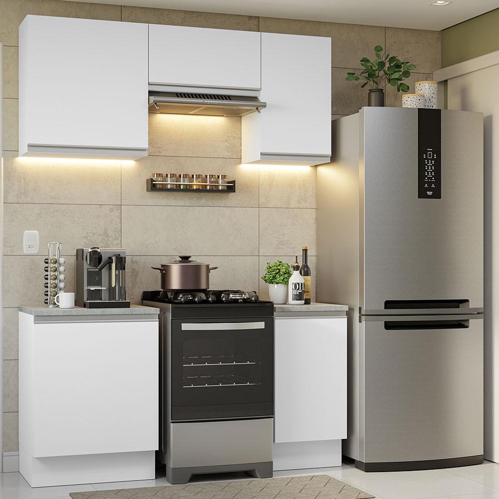Armário de Cozinha Completa 160cm Branco Glamy Madesa 07