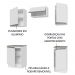 Armário de Cozinha Completa 160cm Branco Glamy Madesa 07