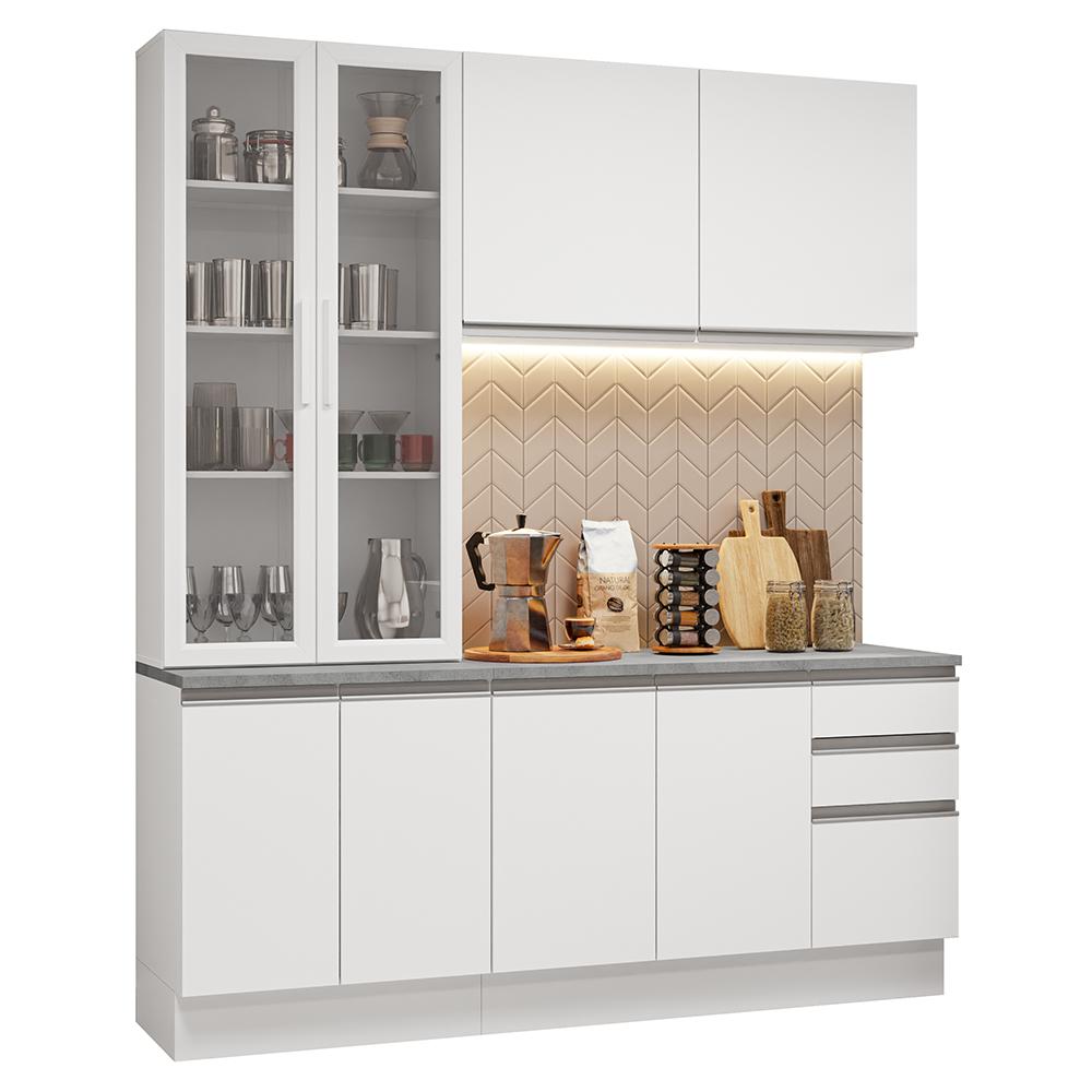 Armário de Cozinha Completa 190cm Branco Glamy Madesa 05