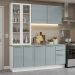 Armário de Cozinha Completa 190cm Branco/Cinza Lux Madesa 02