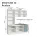 Armário de Cozinha Completa 190cm Branco/Cinza Lux Madesa 02