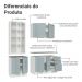 Armário de Cozinha Completa 190cm Branco/Cinza Lux Madesa 02