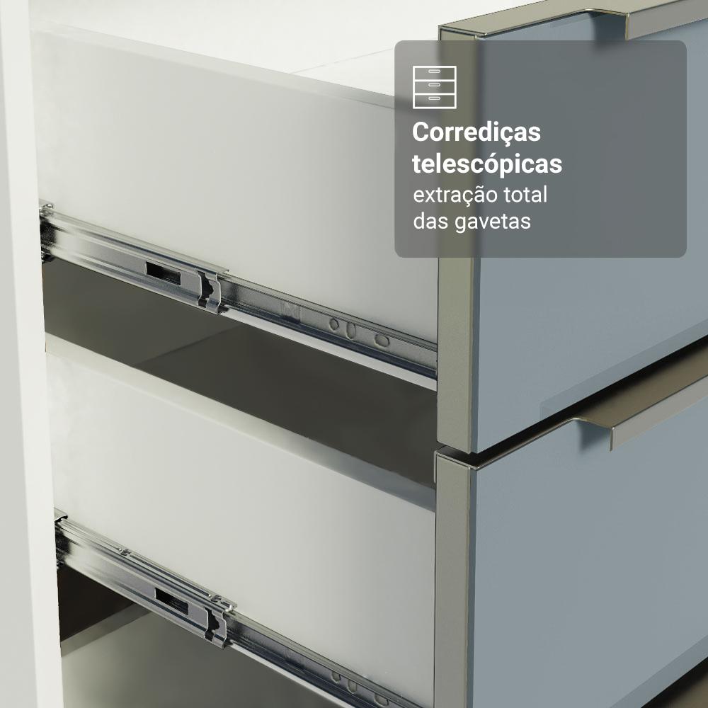 Armário de Cozinha Completa 190cm Branco/Cinza Lux Madesa 02