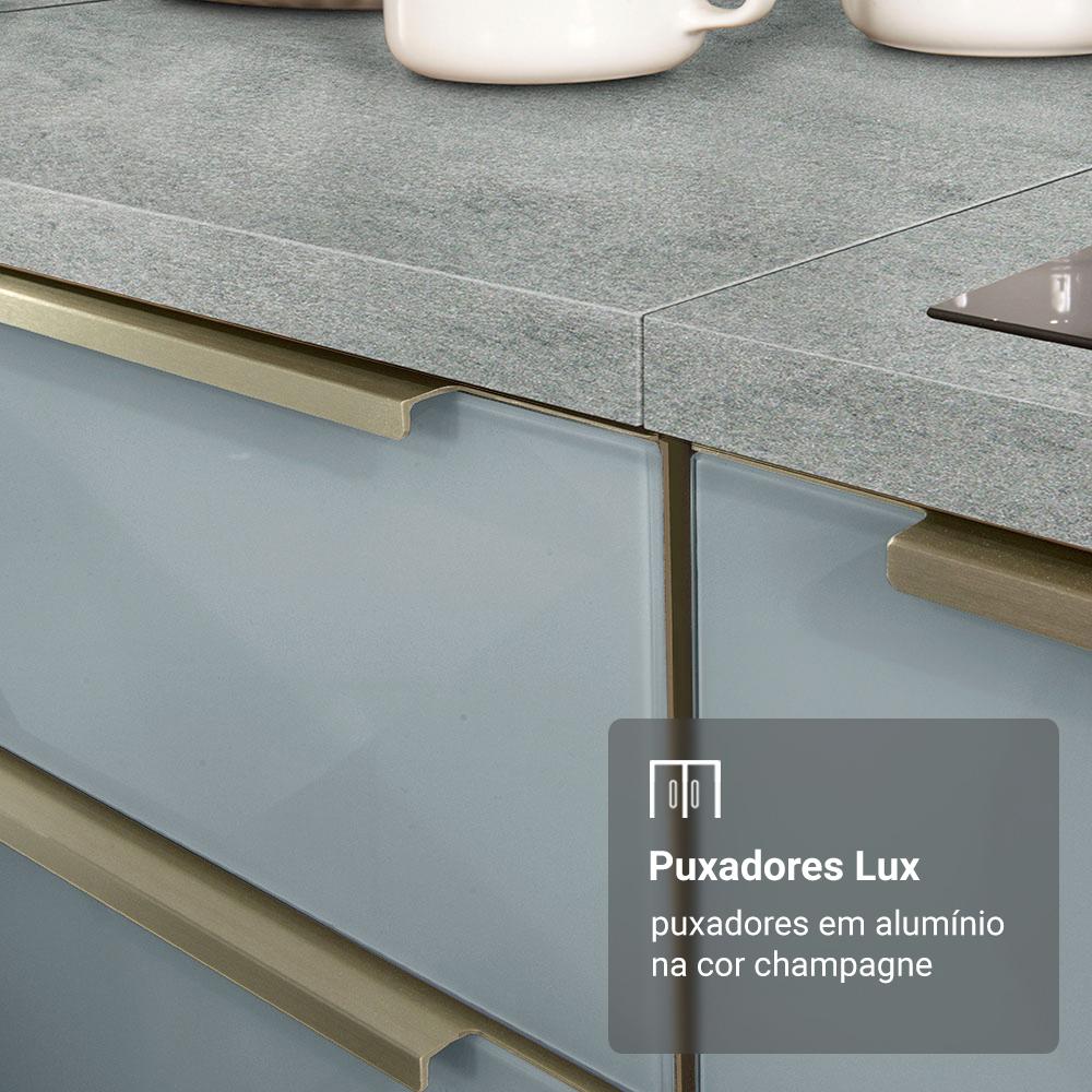 Armário de Cozinha Completa 190cm Branco/Cinza Lux Madesa 02
