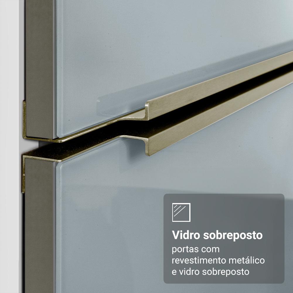 Armário de Cozinha Completa 190cm Branco/Cinza Lux Madesa 02