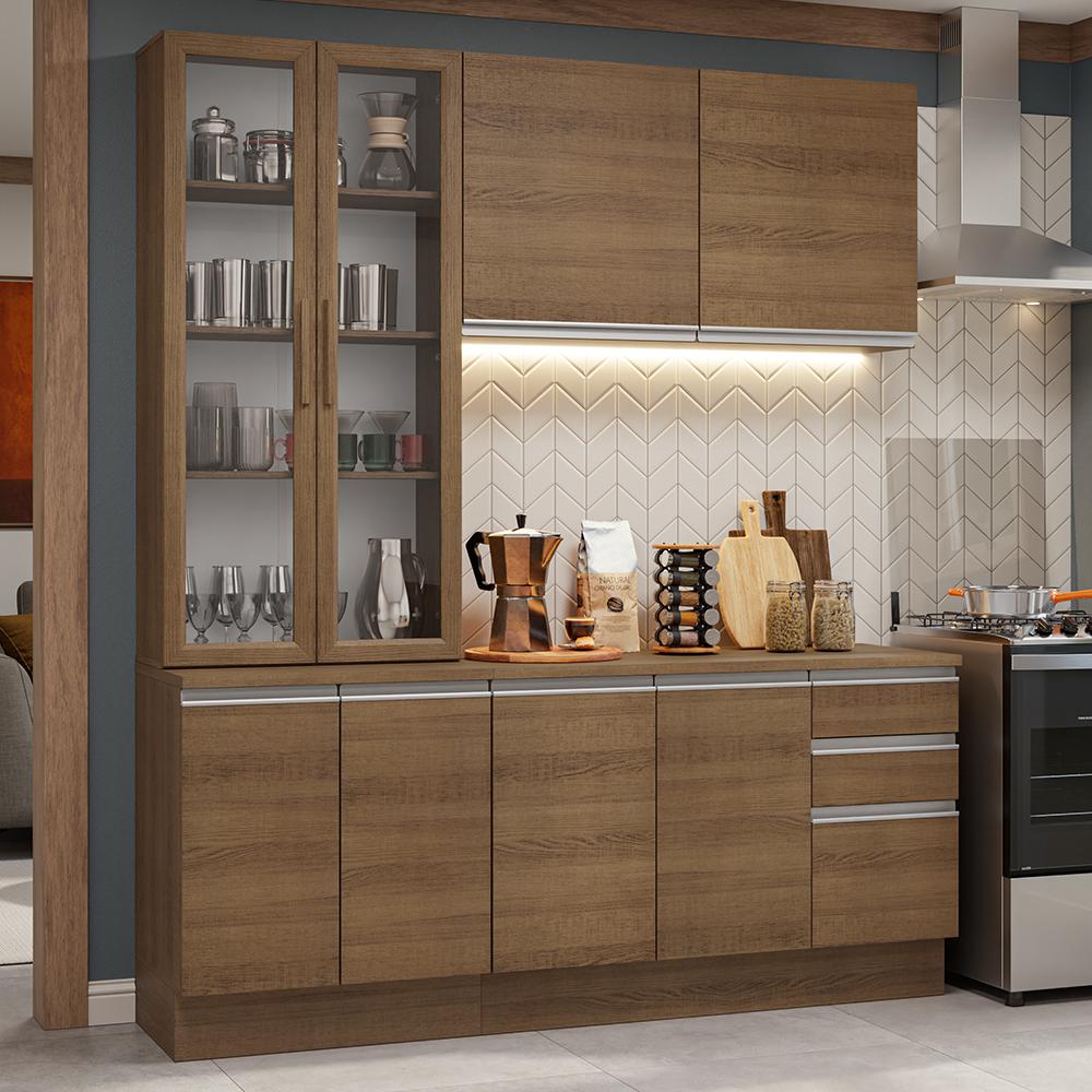 Armário de Cozinha Completa 190cm Rustic Glamy Madesa 05