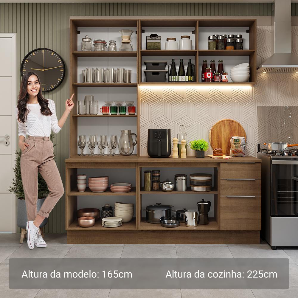 Armário de Cozinha Completa 190cm Rustic Stella Madesa 03