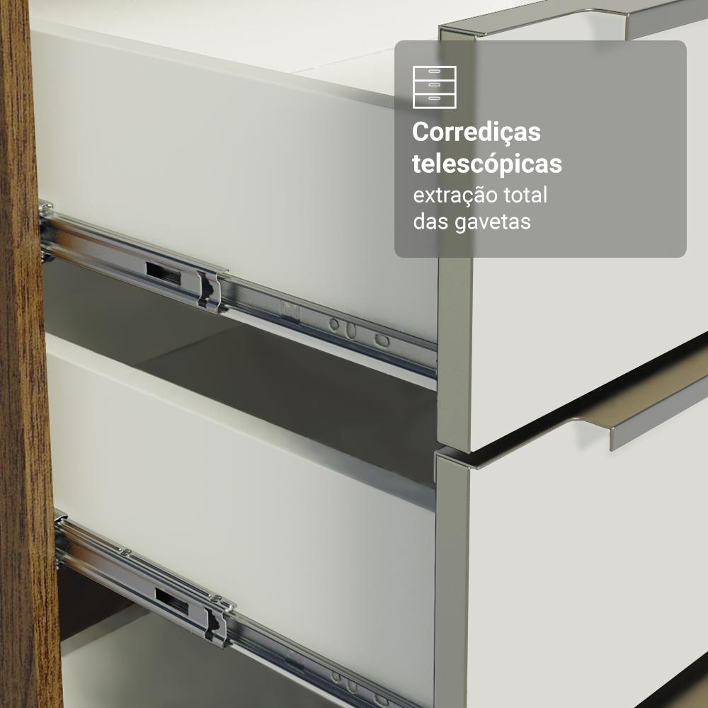 Armário de Cozinha Completa 190cm Rustic/Branco Veludo Lux Madesa 02