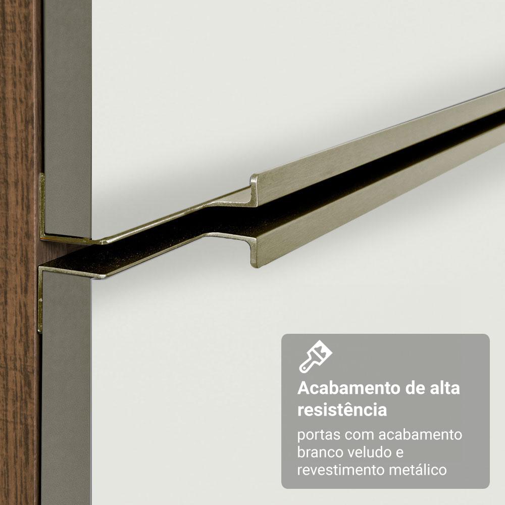 Armário de Cozinha Completa 190cm Rustic/Branco Veludo Lux Madesa 02