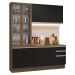 Armário de Cozinha Completa 190cm Rustic/Preto Glamy Madesa 05